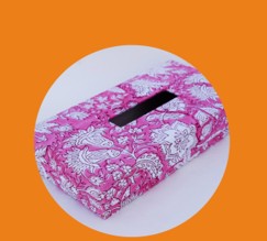 Upcycled Fabric Tissue Box by Swizuka RecyWeave